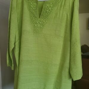 Green Embroider ladies Blouse.